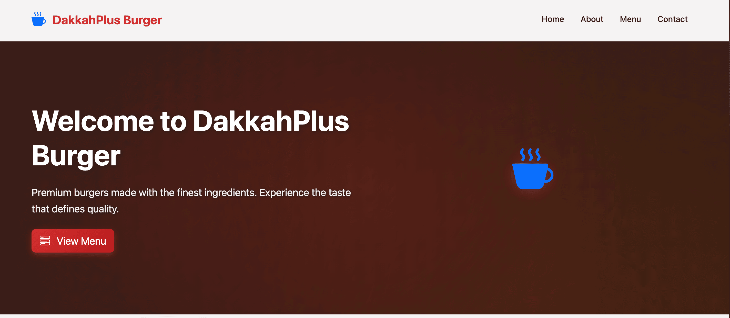 Restaurant Menu Website